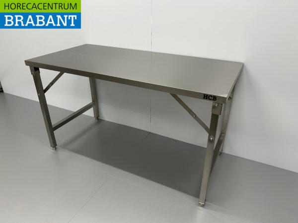 RVS Inklapbare Werktafel Tafel 150 x 70 x 85 cm Horeca - Afbeelding 2