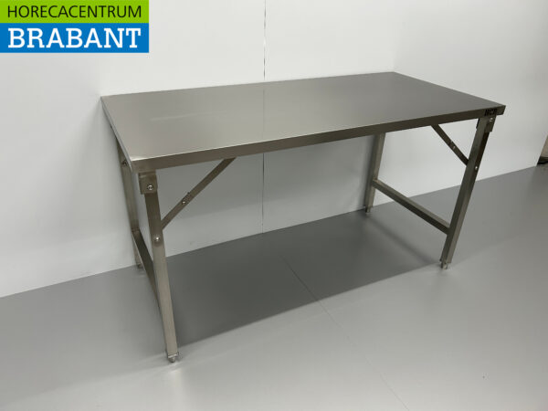 RVS Inklapbare Werktafel Tafel 150 x 70 x 85 cm Horeca - Afbeelding 3